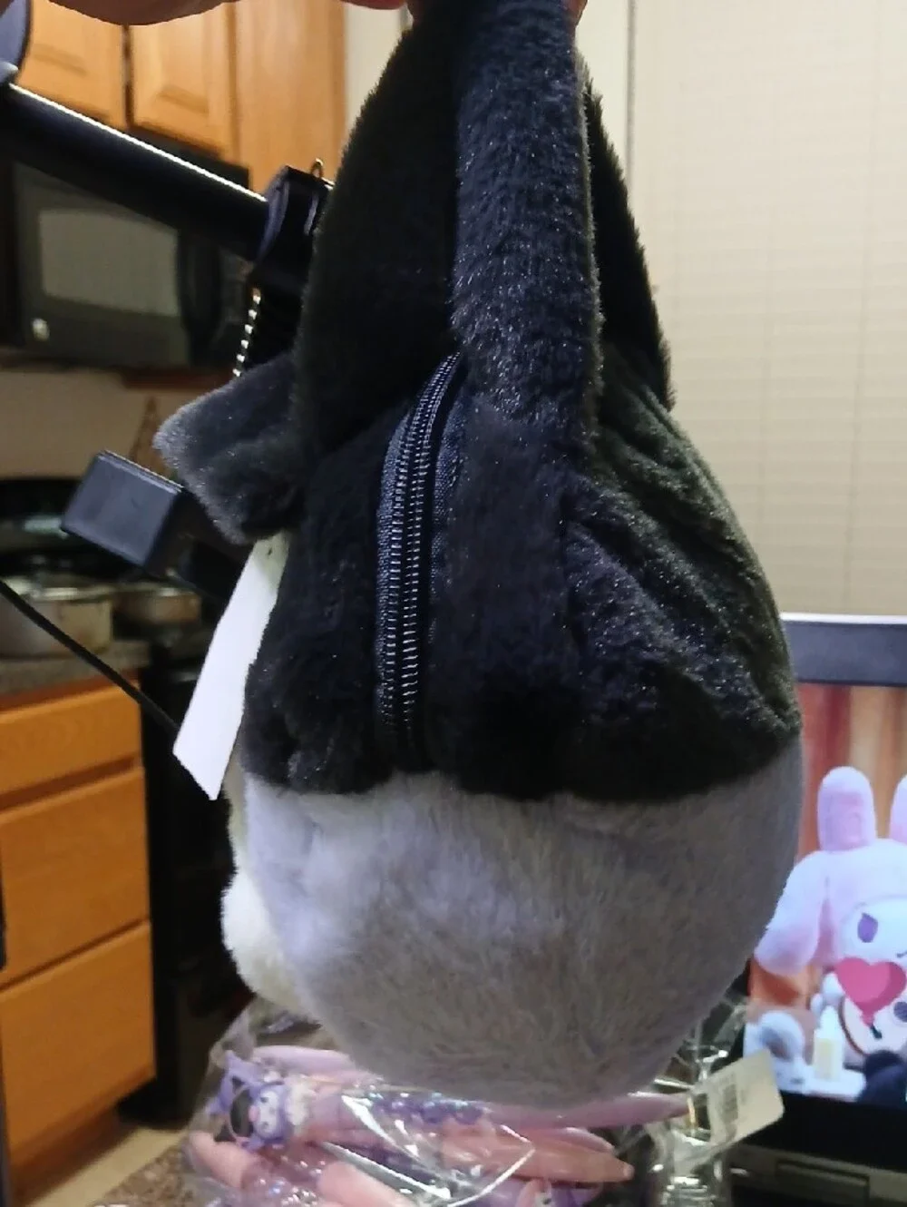 Kuromi Plush Handbag in Black and Lavender S/M